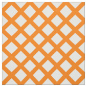 Oranges Weißes Schachbrett-Diamantmuster Stoff (Muster)