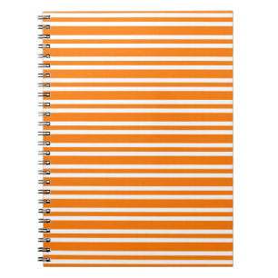 Oranges Weißes Streifenmuster Notizblock
