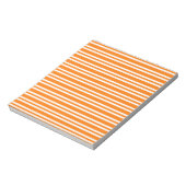 Oranges Weißes Streifenmuster Notizblock (Rotiert)