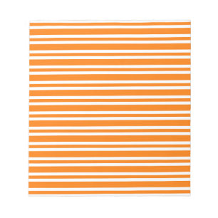 Oranges Weißes Streifenmuster Notizblock