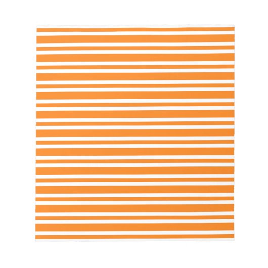 Oranges Weißes Streifenmuster Notizblock (Vorderseite)