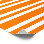 Oranges Weißes Streifenmuster Poster (Ecke)