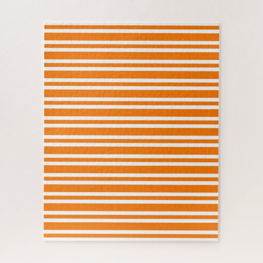Oranges Weißes Streifenmuster Puzzle (Vertikal)