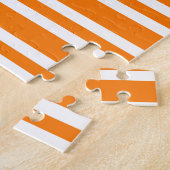 Oranges Weißes Streifenmuster Puzzle (Seite)