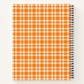 Oranges Weißkariertes Muster Notizblock (Rückseite)