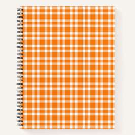 Oranges Weißkariertes Muster Notizblock
