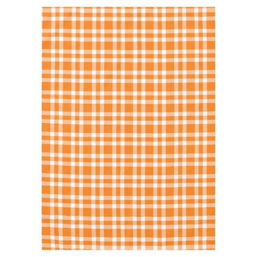 Oranges Weißkariertes Muster Tischdecke (Vorderseite)