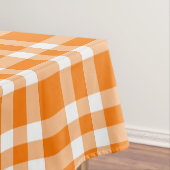 Oranges Weißkariertes Muster Tischdecke (Beispiel)