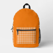 Oranges Weißkaromuster Bedruckter Rucksack (Vorderseite)
