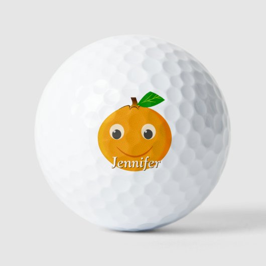 Oranges Zeichnung Benutzerdefinierter Name Golfball (Vorderseite)