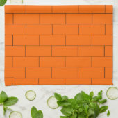 Oranges Ziegel Design Geschirrtuch (Gefaltet)