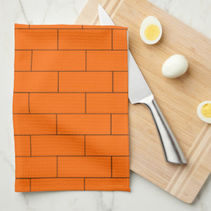 Oranges Ziegel Design Geschirrtuch