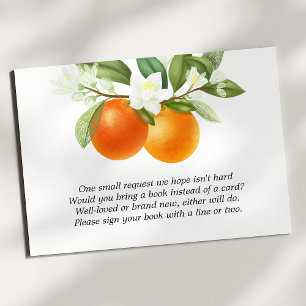 Oranges Zitrus Blumen Bücher Für Baby Beilagekarte Begleitkarte