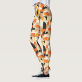 Orangetönte geometrische Abstrakte Leggings der Re (Links)