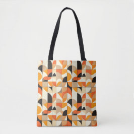 Orangetönte Retro Geometric Abstrakt Gemustert Tasche