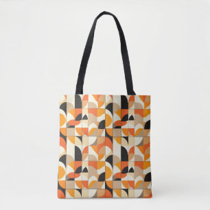 Orangetönte Retro Geometric Abstrakt Gemustert Tasche