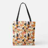 Orangetönte Retro Geometric Abstrakt Gemustert Tasche (Rückseite)