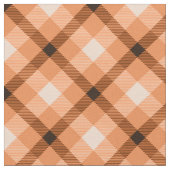Orangeund Browntartan-kariertes Muster Stoff (Nahaufnahme)