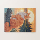 Orangeweiße Katze Puzzle (Horizontal)