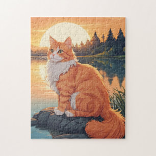 Orangeweiße Katze Puzzle