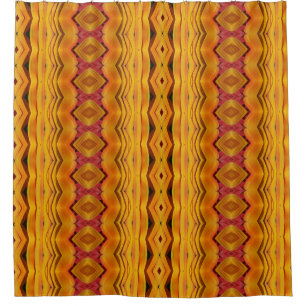 Orangey Ikat Duschvorhang
