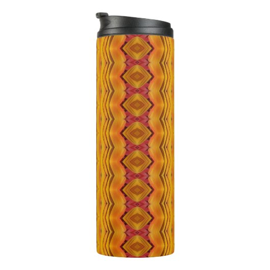 Orangey Ikat Thermosbecher (Nach rechts gedreht)