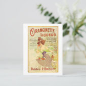 Oranginette Likör Vintage Kunst Postkarte (Stehend Vorderseite)