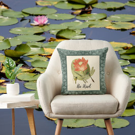 Orangrot-Lily-Dragonfly und seien Sie freundlich V Kissen