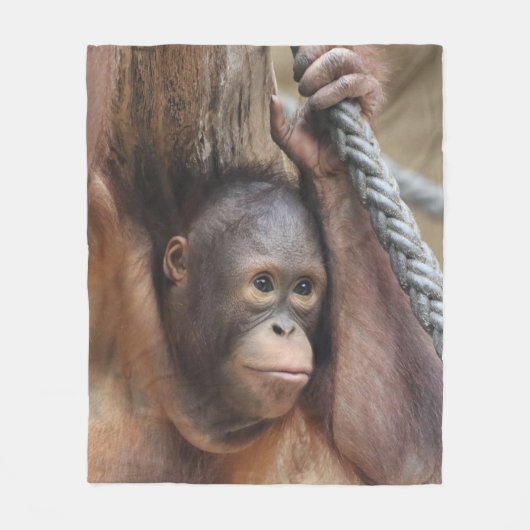 OrangUtan 002 Fleecedecke (Vorderseite)