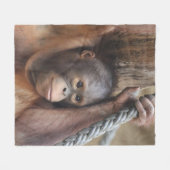 OrangUtan 002 Fleecedecke (Vorderseite (Horizontal))