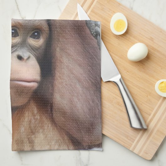 OrangUtan 002 Geschirrtuch (Viertel Falte)