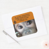 Orangutan-Adressetikett Offizielles Logo Quadratischer Aufkleber (Umschlag)