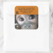Orangutan-Adressetikett Offizielles Logo Quadratischer Aufkleber (Tasche)