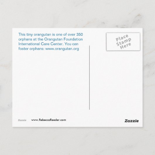 Orangutan am Heiligtum Postkarte (Rückseite)