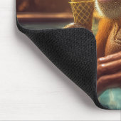 Orangutan am Pool mit Eiskremsohle Mousepad (Ecke)