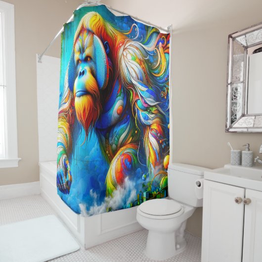 Orangutan Art Duschvorhang (Beispiel)
