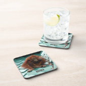 Orangutan auf Dach bei Sepilok in Borneo Fotografi Getränkeuntersetzer (Rechte Seite)