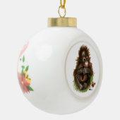 Orangutan Baby and Butterfly Keramik Kugel-Ornament (Links)