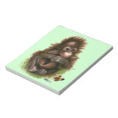 Orangutan Baby and Butterfly Notizblock (Rotiert)
