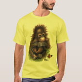 Orangutan Baby and Butterfly T-Shirt (Vorderseite)