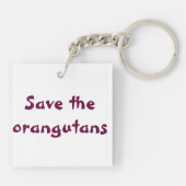 Orangutan Baby Girl Schlüsselanhänger (Rückseite)