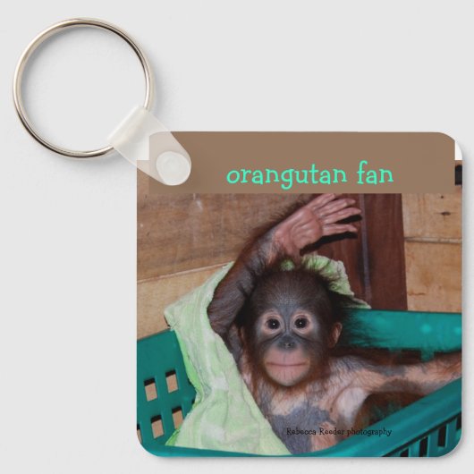 Orangutan Baby im Heiligtum Schlüsselanhänger (Vorderseite)