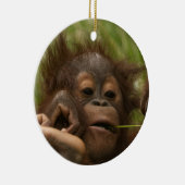 Orangutan Baby Keramik Ornament (Rechts)