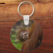 Orangutan Baby mit Flüchtige Blick Schlüsselanhänger (Vorderseite)
