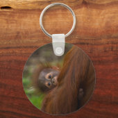 Orangutan Baby mit Flüchtige Blick Schlüsselanhänger (Vorderseite)