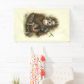 Orangutan Baby With Leaves Banner (Insitu)