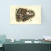 Orangutan Baby With Leaves Banner (Messeveranstaltung)