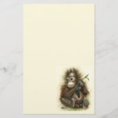 Orangutan Baby With Leaves Briefpapier (Vorderseite)