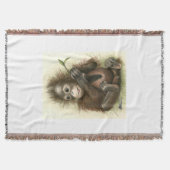 Orangutan Baby With Leaves Decke (Vorderseite)