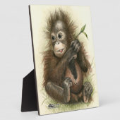 Orangutan Baby With Leaves Fotoplatte (Seite)